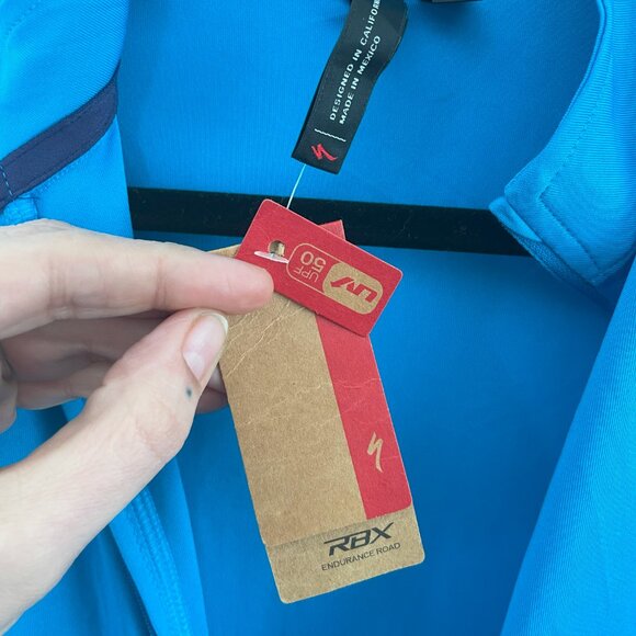 Specialized RBX Sport Logo SS Jersey Cycling Men Medium Blue NWT UV Blocking 50 - Picture 2 of 5